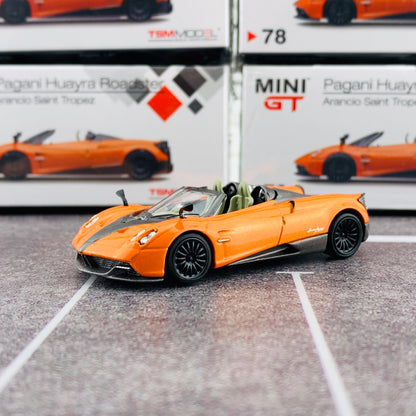 MINI GT 1/64 Pagani Huayra Roadster Arancio Saint Tropez RHD MGT00078-R