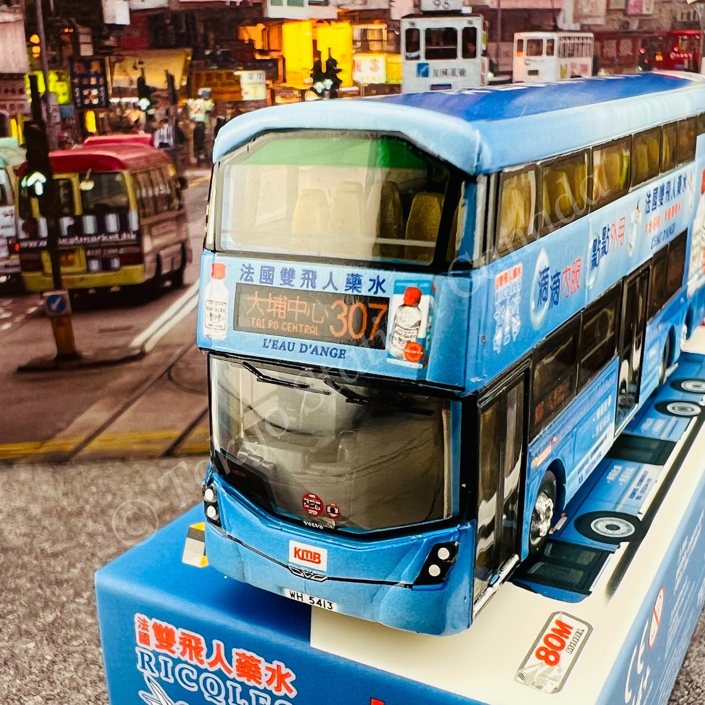 TINY 微影 Scale 1/110 KMB VOLVO B8L WRIGHT "Ricqles" (Tai Po Central 307 大埔中心) 九巴前衛富豪 B8L "法國雙飛人藥水" KMB2021091