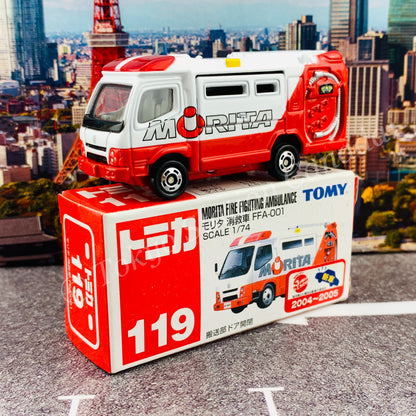 TOMICA 119 MORITA FIRE FIGHTING AMBULANCE FFA-001 4904810688686
