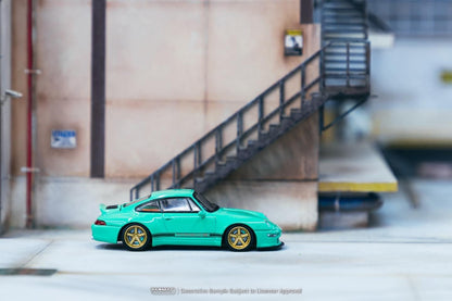 TARMAC WORKS HOBBY64 1/64 Gunther Werks 993 Green With Special Packaging Box T64-TL054-GR