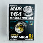 BNDS 1/64 Alloy Wheel & Tire Set SSR MK-II GOLD BC64057