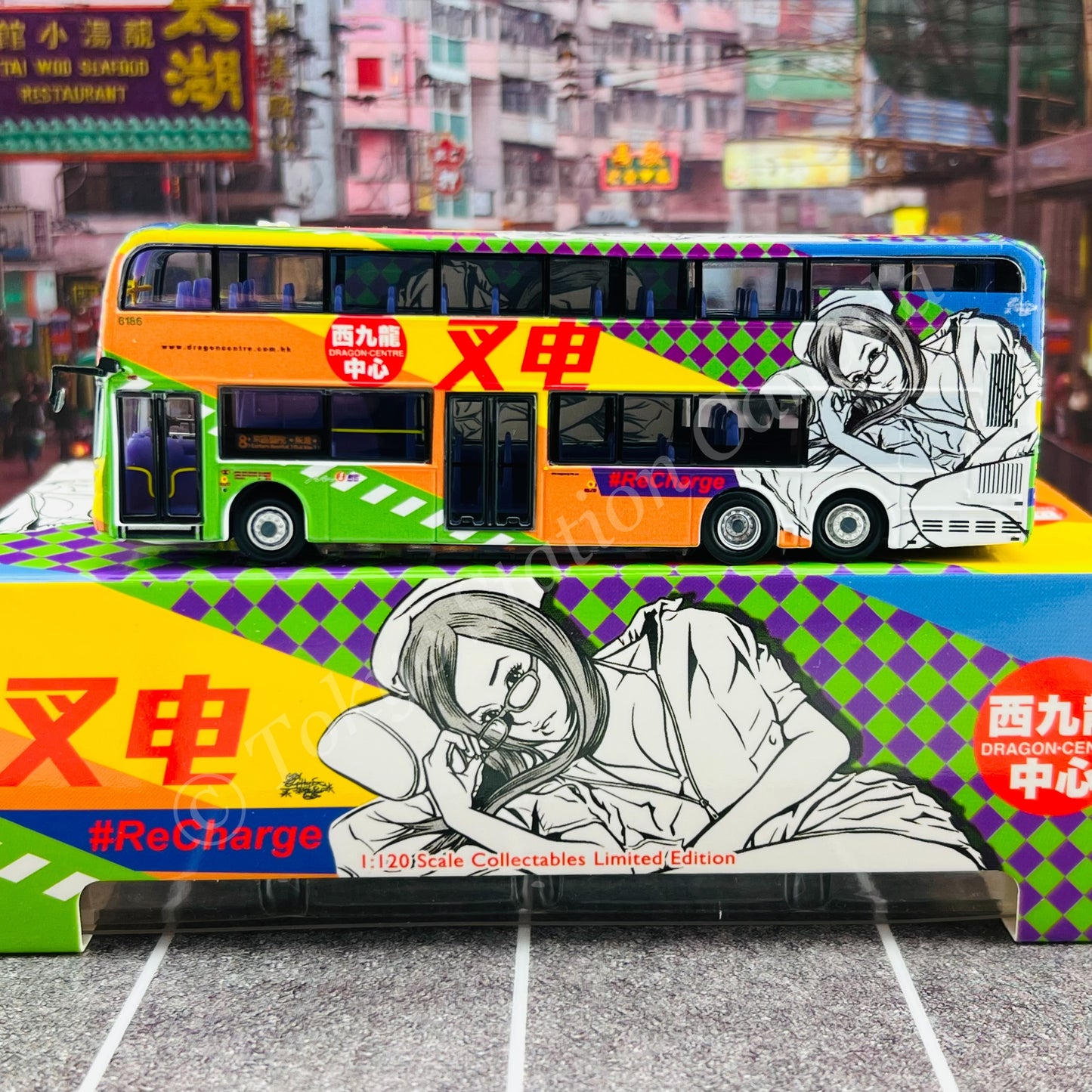 Model 1 1/120 NWFB ADL Enviro500MMC Facelift 12.8m (Dragon Centre 西九龍中心) ReCharge 杏花邨 8 Heng Fa Chuen