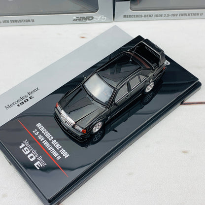 INNO64 MERCEDES-BENZ 190E 2.5-16 EVO II Black With Extra Wheels IN64-190E-BLA