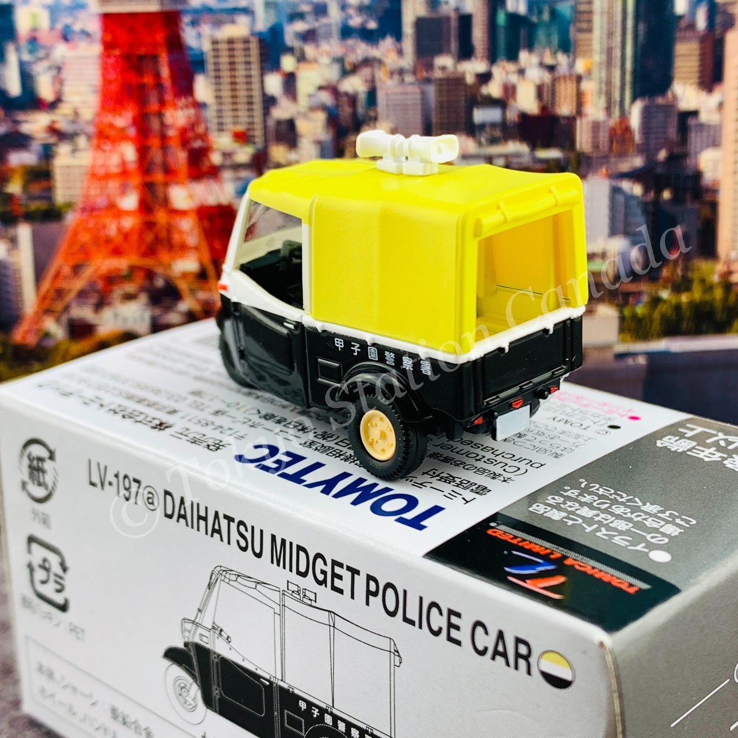 TOMYTEC Tomica Limited Vintage 1/64 Daihatsu Midget Police Car LV-197a