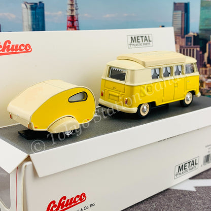 Schuco 1/64 Volkswagen T1 Camper with Caravan (mit Wohnanhanger) 452026700