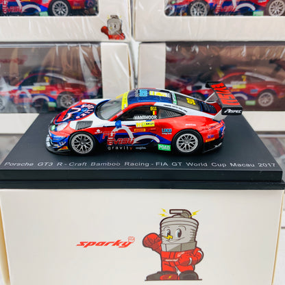 Sparky 1/64 PORSCHE GT3 R - Craft Bamboo Racing - FIA GT World Cup Macau 2017 Laurens Vanthoor Y161