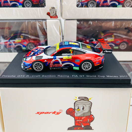 Sparky 1/64 PORSCHE GT3 R - Craft Bamboo Racing - FIA GT World Cup Macau 2017 Laurens Vanthoor Y161