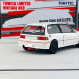 Tomytec Tomica Limited Vintage Neo 1/64 Honda Civic SiR II (EF9) Group A Plain Color Hong Kong Exclusive White