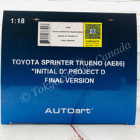 AUTOart 1/18 Toyota Sprinter Trueno AE86 Initial D Project D Final Version 78799