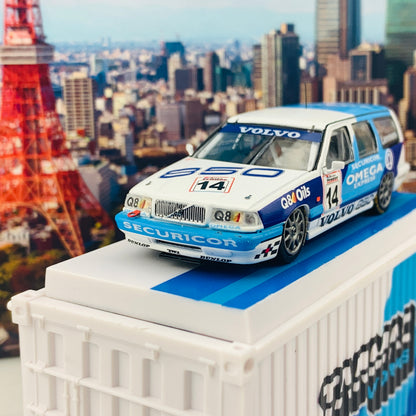 Tarmac Works 1/64 Hobby Collection Volvo 850 Estate #14 BTCC 1994 Jan Lammers including a Container T64-039-94BTCC14