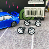 BM CREATIONS JUNIOR 1/64 Mitsubishi Lancer EVO X  BLUE LHD with Extra Wheels and Lowering Parts 64B0115