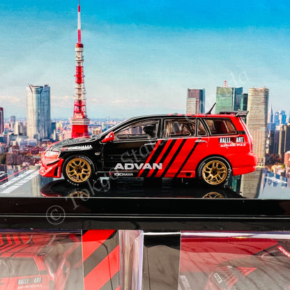INNO64 1/64 MITSUBISHI LANCER EVOLUTION IX Wagon "ADVAN" Livery With Race Car Interior IN64-EVO9W-ADRA