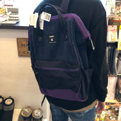 anello® Faux Fur Backpack Navy Blue