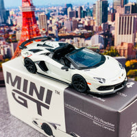 MINI GT 1/64 Lamborghini Aventador SVJ Roadster  Bianco Canopus LHD MGT00224-L