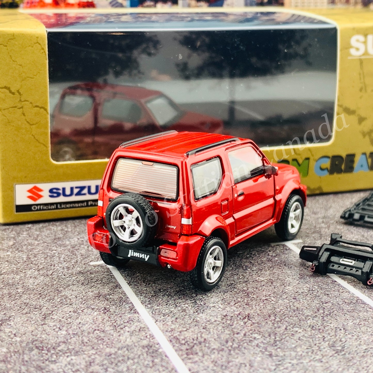 BM CREATIONS JUNIOR 1/64 Suzuki Jimny JB43 RED RHD (With Offroad Package) 64B0052