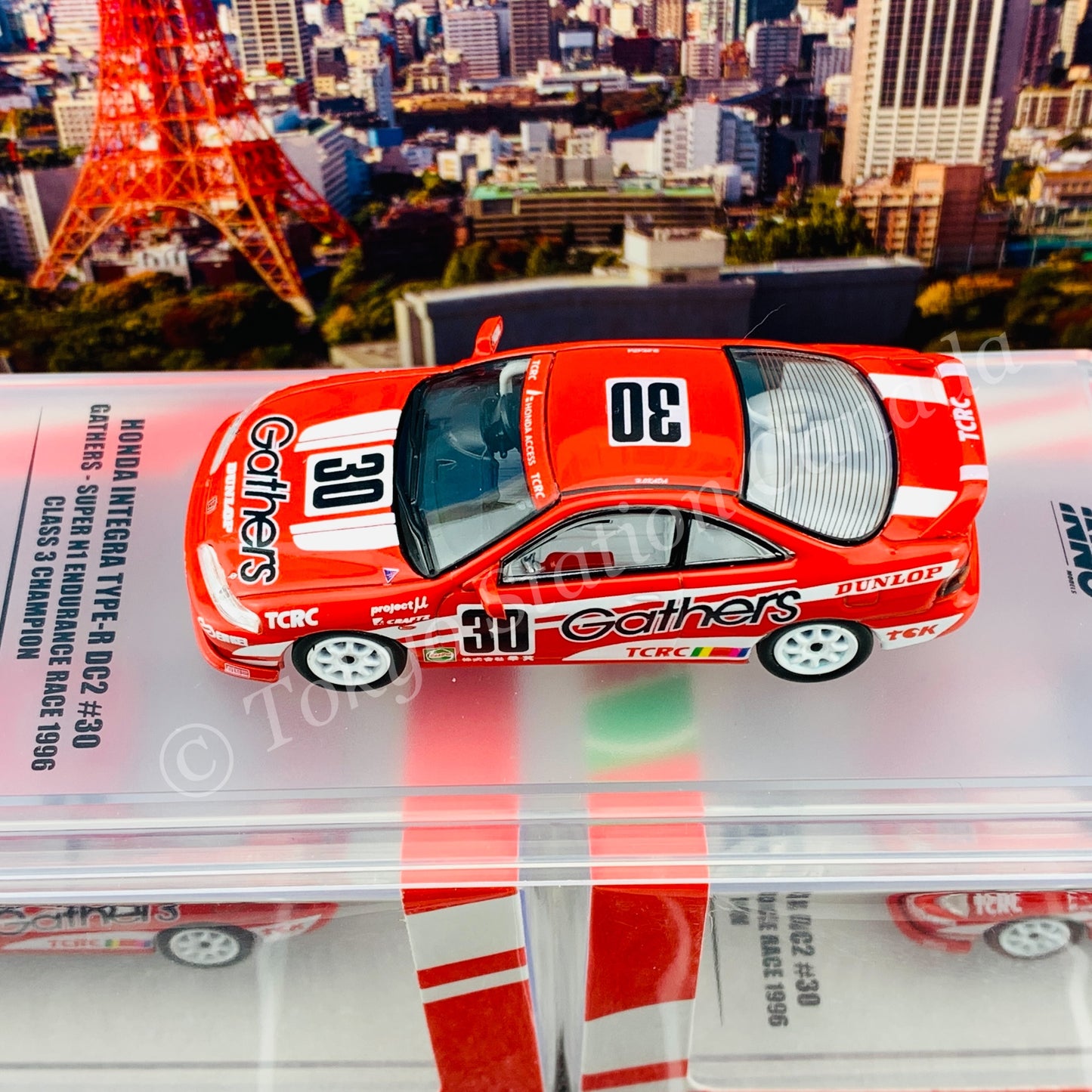 INNO64 1/64 HONDA INTEGRA TYPE-R DC2 #30 “GATHERS” Super N1 Endurance Race 1996 Class 3 Champion IN64-DC2-GAT