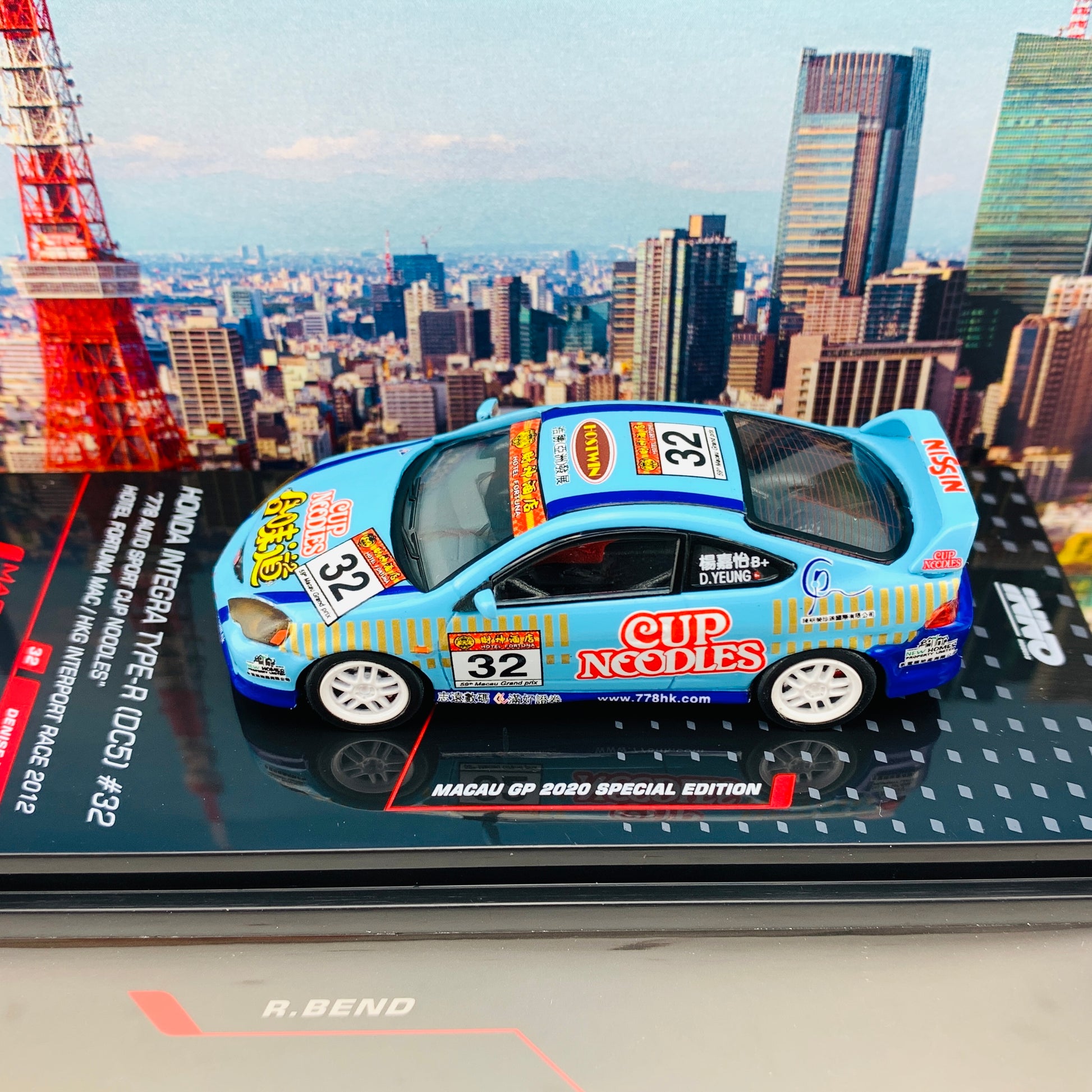 INNO64 MACAU GP 2020 COLLECTION HONDA INTEGRA Type-R DC5 #32 "778 Auto Sport CUP NOODLES" IN64-DC5-MGP20CN