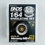 BNDS 1/64 Alloy Wheel & Tire Set Manaray MS-I GOLD BC64079