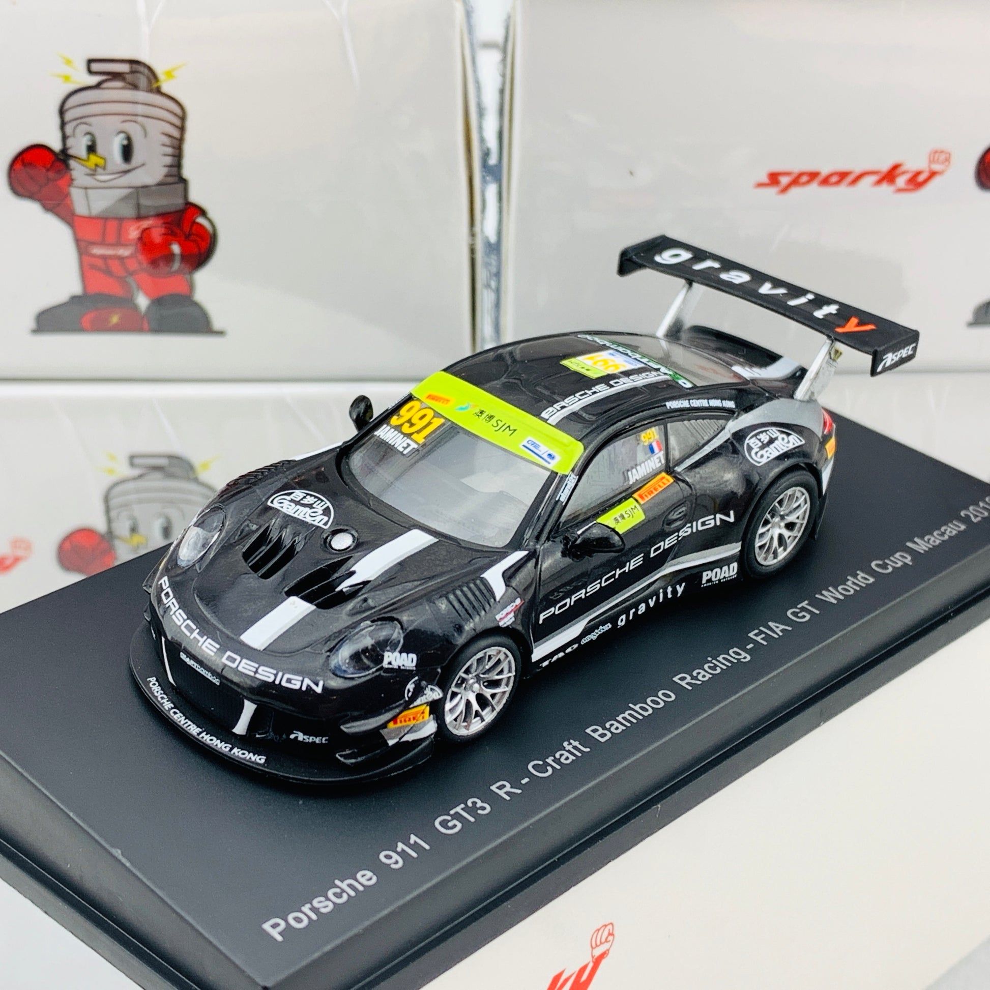 Sparky 1/64 PORSCHE 911 GT3 R - Craft Bamboo Racing - FIA GT World Cup Macau 2018 Mathieu Jaminet Y159