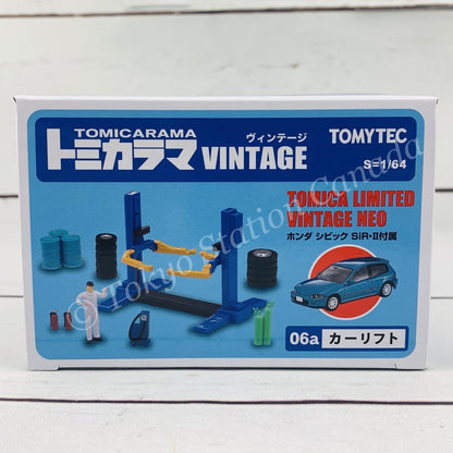 Tomytec Tomicarama Vintage 06a Car Lift including a TLV-NEO Honda Civic SiR-II