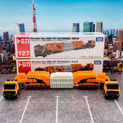 TOMICA 127 Mercedes-Benz 4850 TYPE 240 SCHNABEL TRAILER
