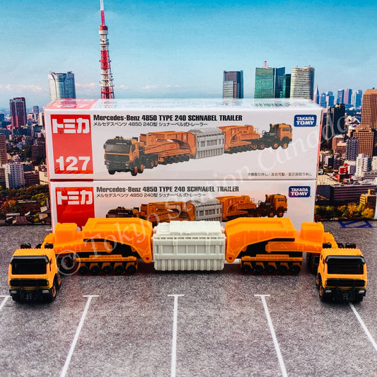 TOMICA 127 Mercedes-Benz 4850 TYPE 240 SCHNABEL TRAILER