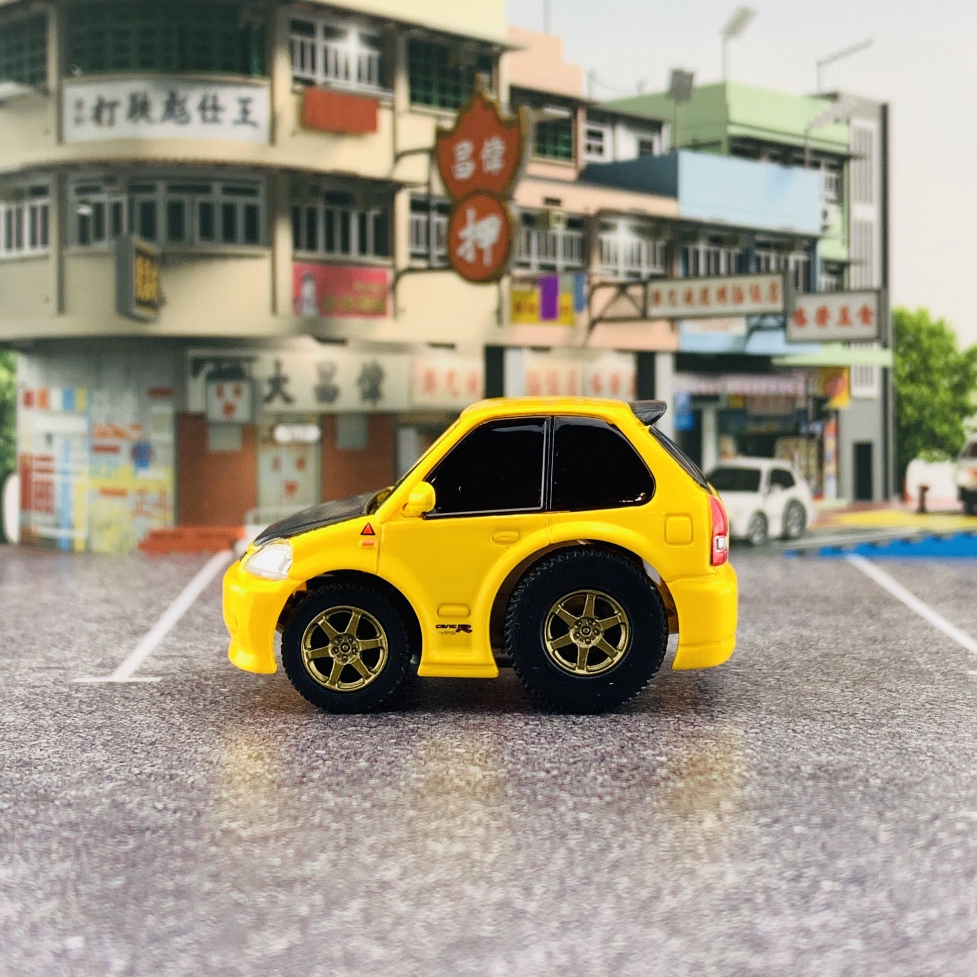 TINYQ Pro-Series 02 - Civic EK9 (Yellow with Carbon Bonnet)