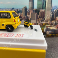 INNO64 1/64 HONDA CITY TURBO II Yellow With MOTOCOMPO IN64-CITYII-YL