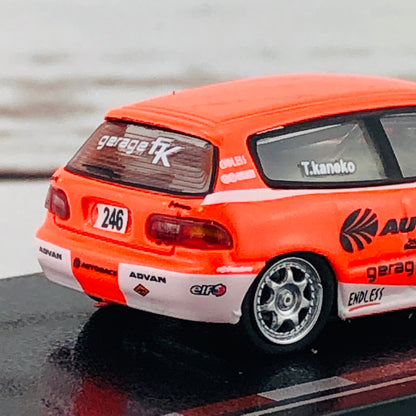 Tarmac Works 1/64 Honda Civic EG6 Motegi Civic Race 2010 #246 AUTOBACS T64-001-AB