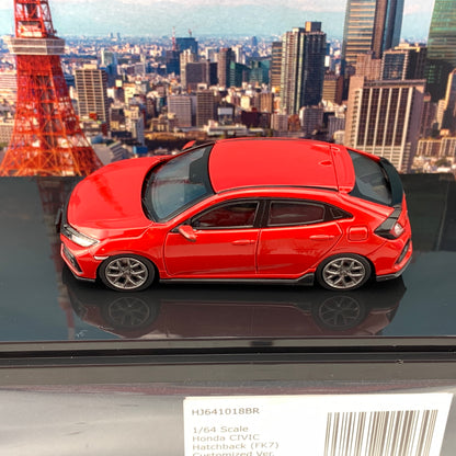 HOBBY JAPAN 1/64 Honda CIVIC Hatchback FK7 Flame Red Customized Version HJ641018BR