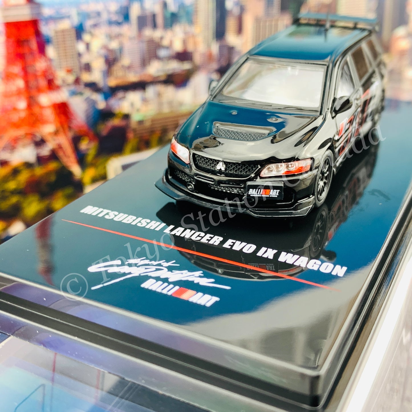 INNO64 1/64 MITSUBISHI LANCER EVOLUTION IX WAGON 2005 RALLIART Black IN64-EVO9W-RABL