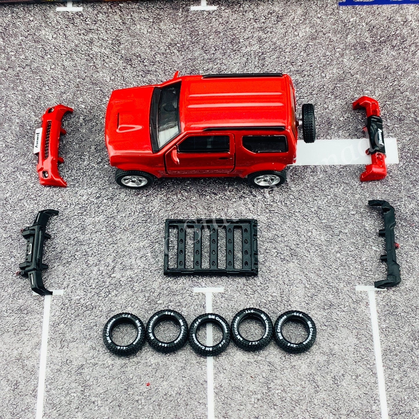 BM CREATIONS JUNIOR 1/64 Suzuki Jimny JB43 RED LHD (With Offroad Package) 64B0053