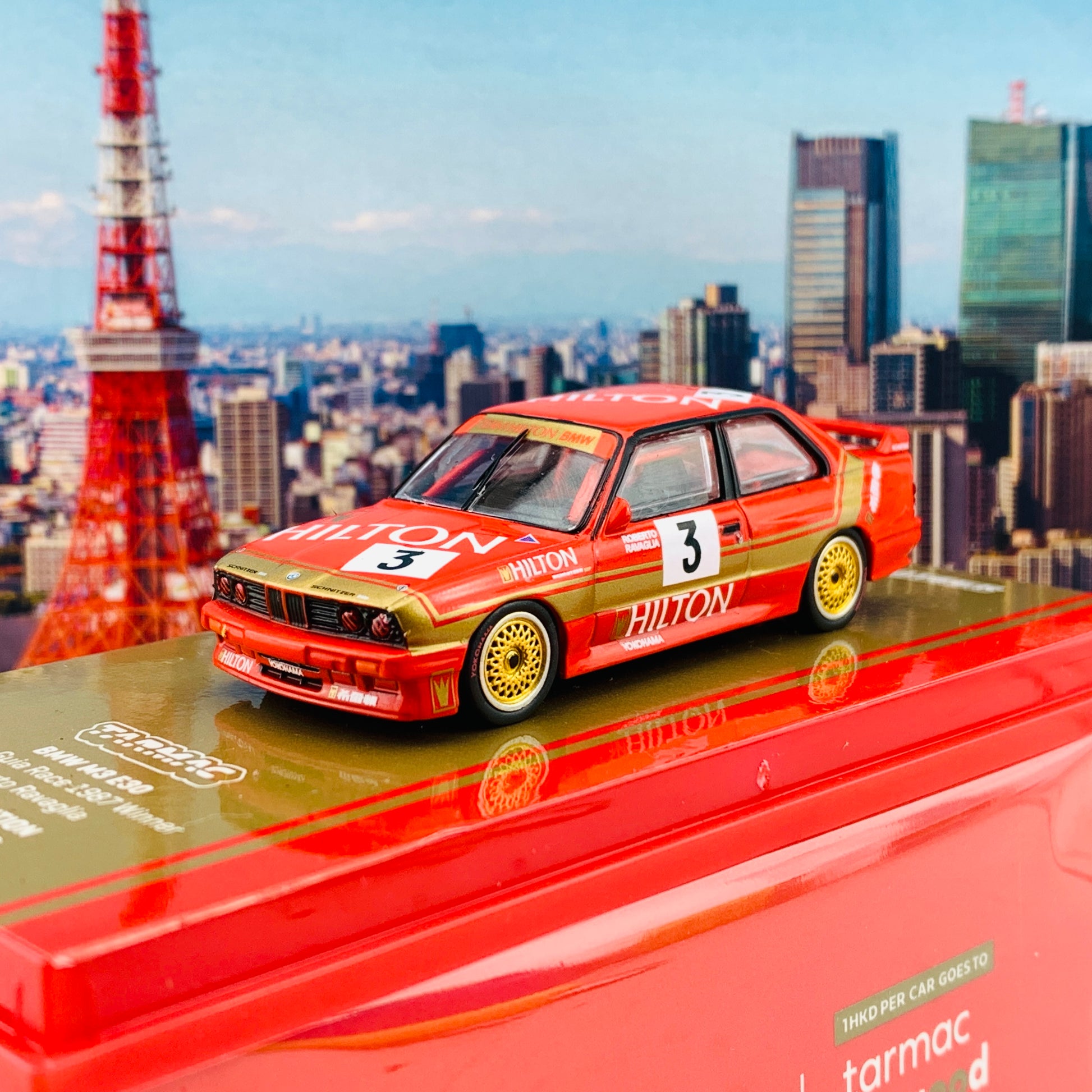 Tarmac Works 1/64  BMW M3 E30 Macau Guia Race 1987 Winner Roberto Ravaglia Macau GP 2020 Special Edition  T64-009-87MAC03