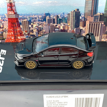 HOBBY JAPAN 1/64  SUBARU WRX STI EJ20 Final Edition with EJ20 Engine Display Model Black HJ641021FBK