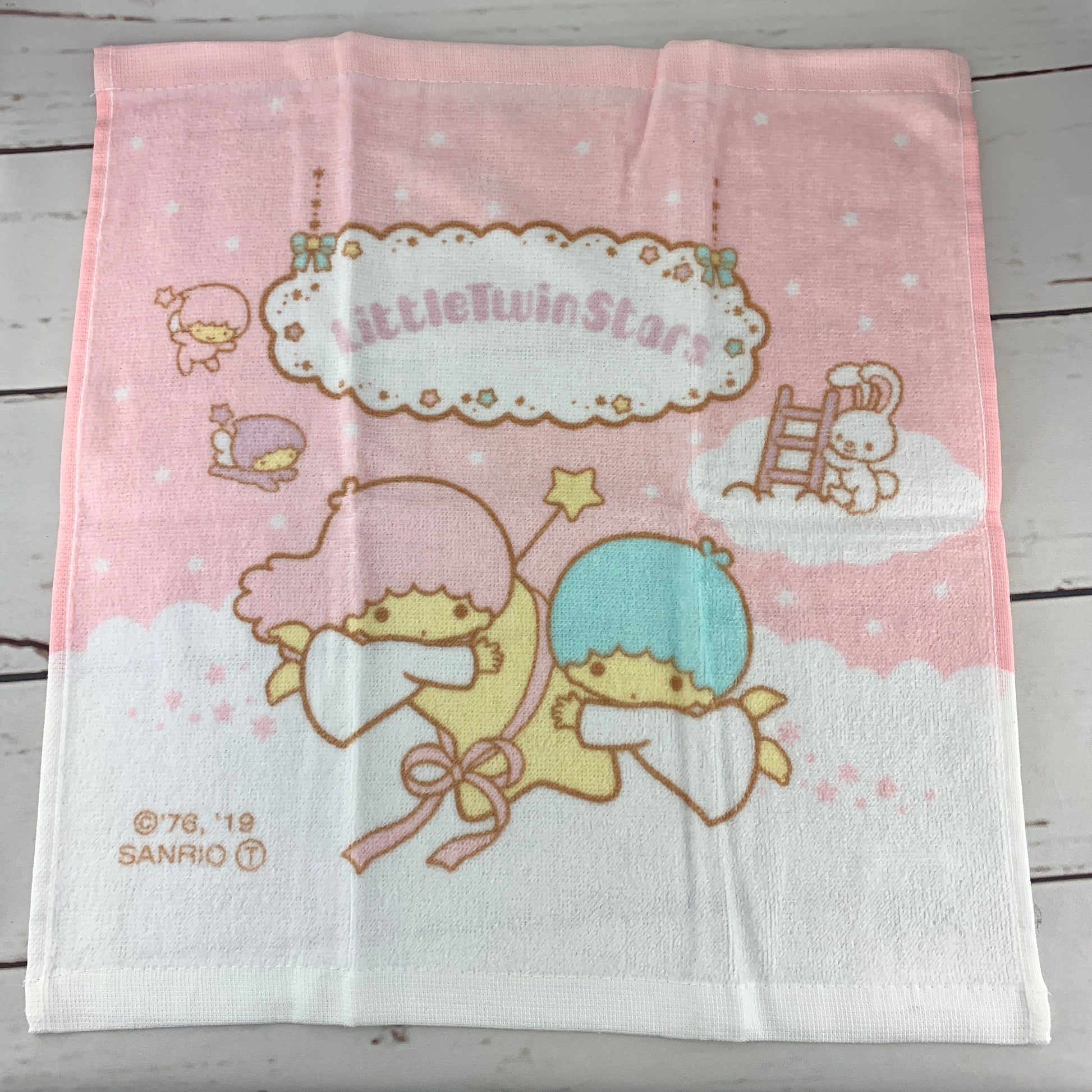 Little Twin Stars 100% Cotton Towel 35cm x 34cm by Sanrio Original B5271 Pink