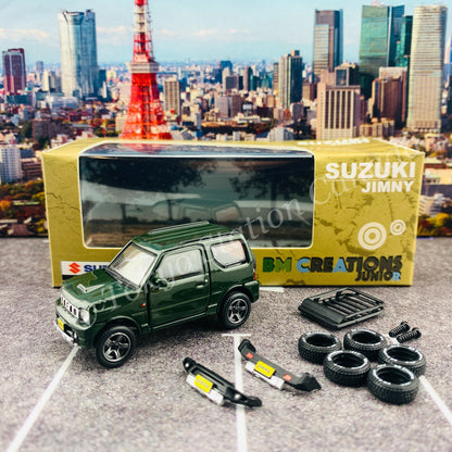 BM CREATIONS JUNIOR 1/64 Suzuki Jimny JB23 DARK GREEN RHD (With Offroad Package) 64B0068