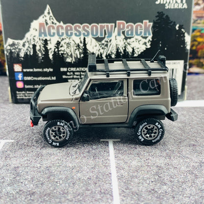 BM CREATIONS JUNIOR 1/64 Suzuki Jimny SIERRA JB74 with Accessory Pack Matt Grey LHD 64B0035