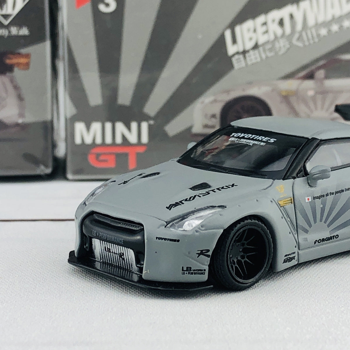 MINI GT 1/64 LIBERTYWALK LB★WORKS Nissan GTR (R35) Matte Grey - RHD MG ...