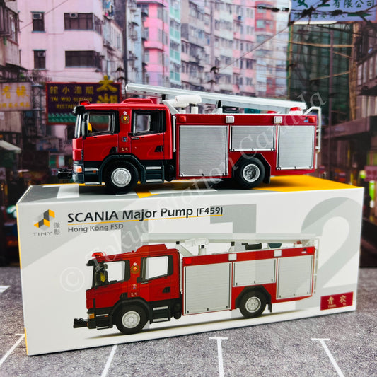 TINY 微影 112 1/76 SCANIA Major Pump 消防處泵車 (F459) TSING YI 青衣 Hong Kong FSD ATC65420
