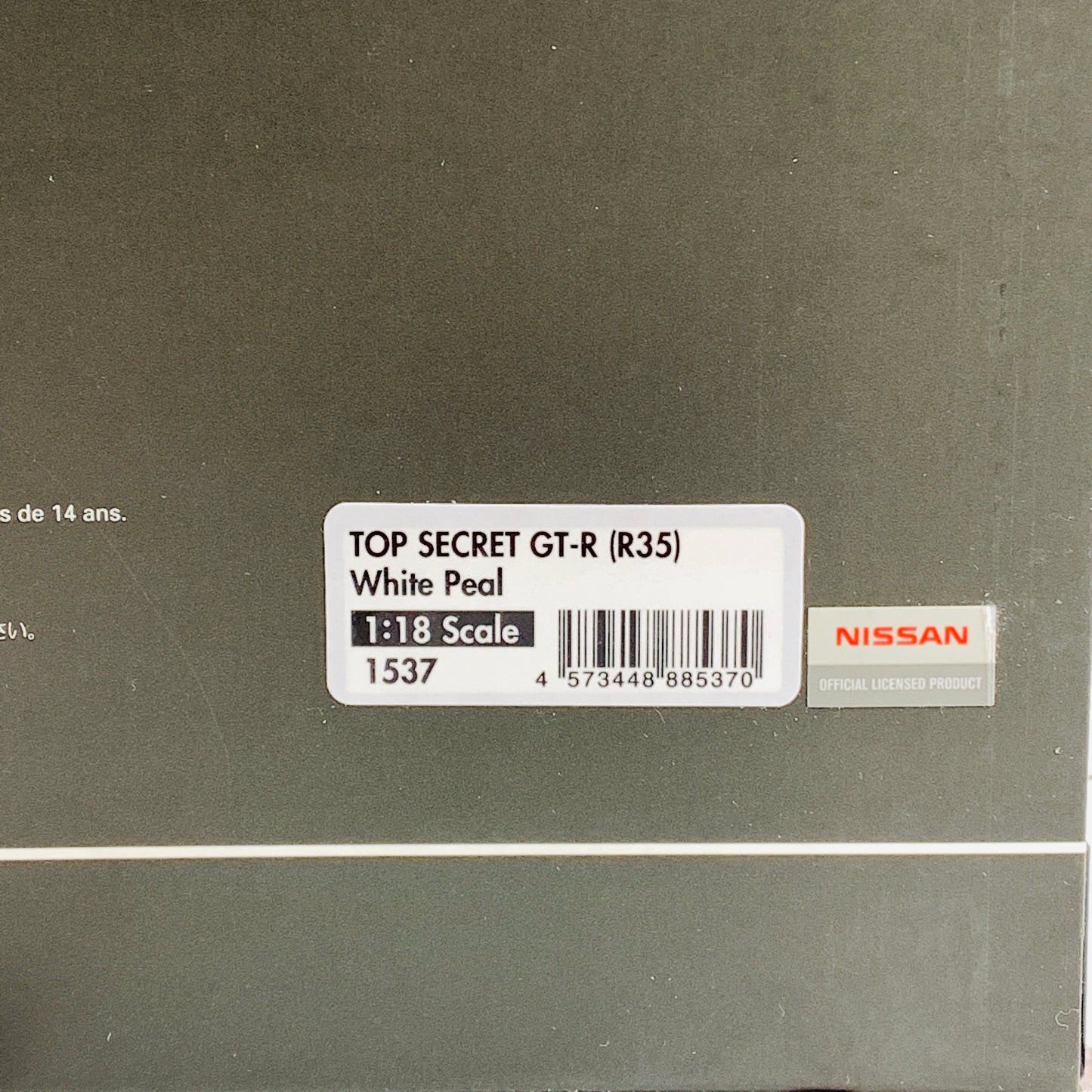 Ignition Model 1/18 TOP SECRET Nissan GTR R35 White Pearl IG1537
