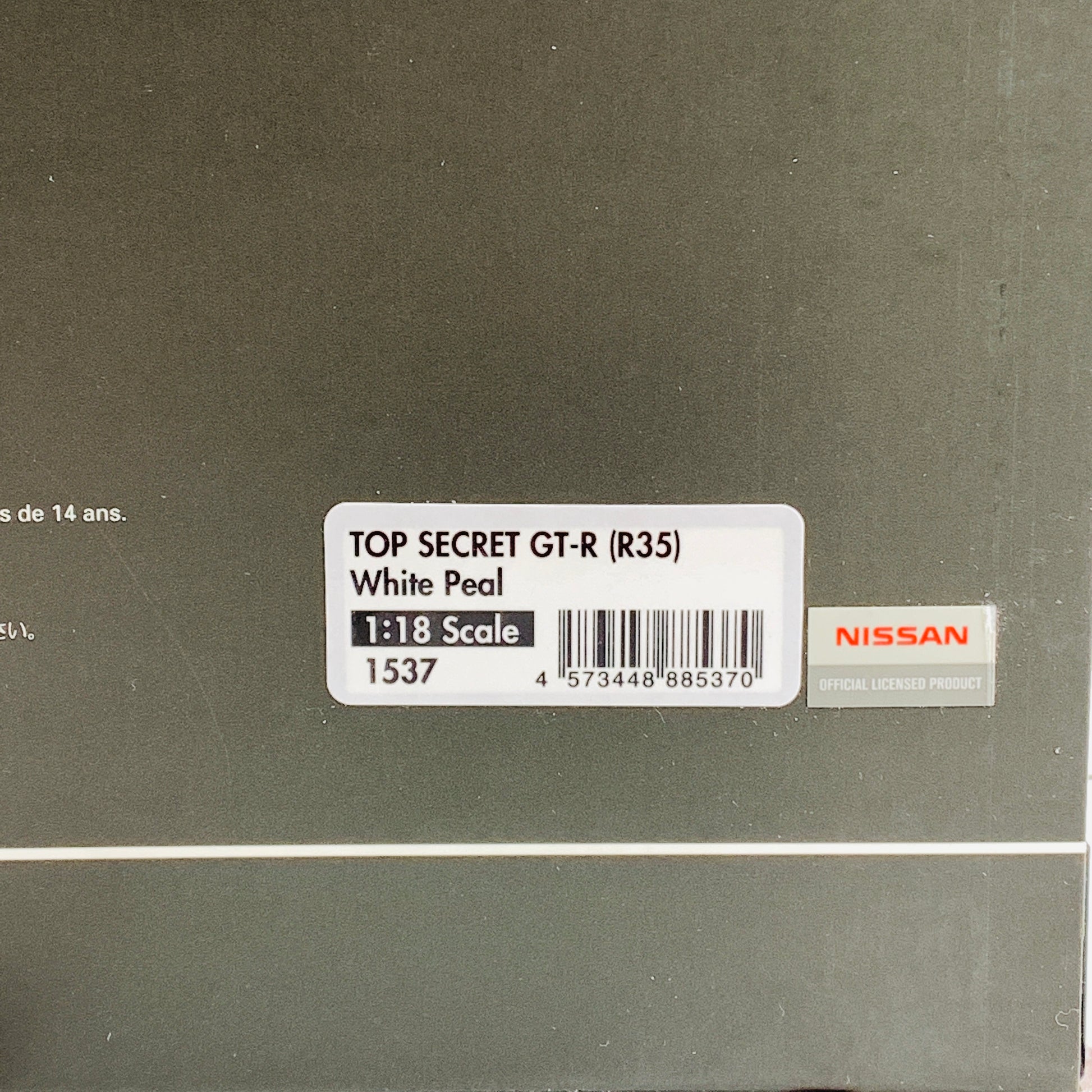 Ignition Model 1/18 TOP SECRET Nissan GTR R35 White Pearl IG1537