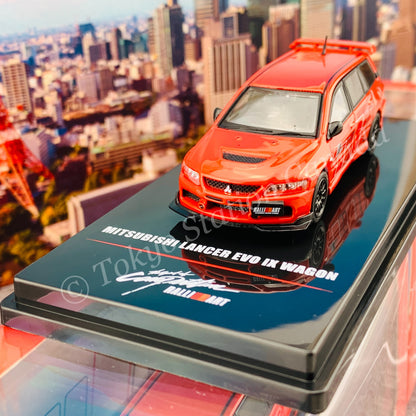 INNO64 1/64 MITSUBISHI LANCER EVOLUTION IX WAGON 2005 RALLIART Red IN64-EVO9W-RARE