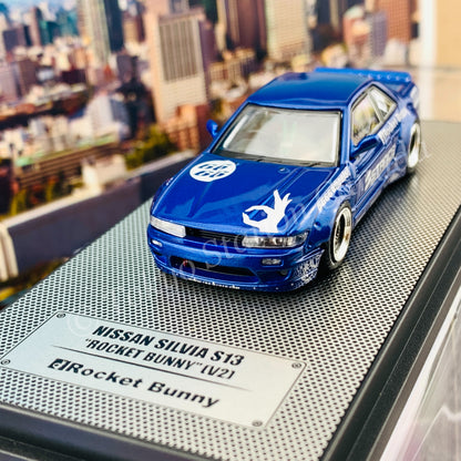 INNO64 1/64 NISSAN SILVIA S13 V2 PANDEM / ROCKET BUNNY Blue Metallic IN64-S13V2-BLUM