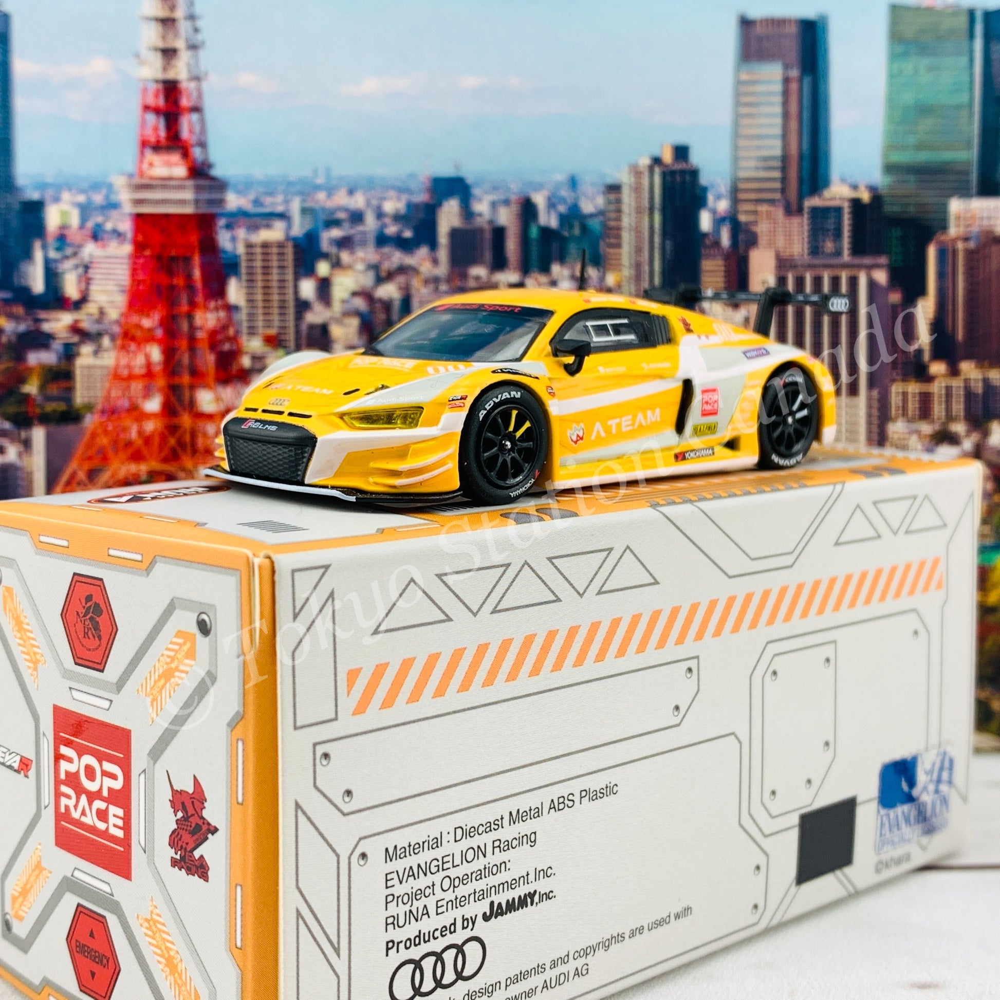 POP RACE 1/64 Audi R8 LMS EVA RT RT PROTO TYPE-00 x Works R8 PR64-R8LMS-EVA00