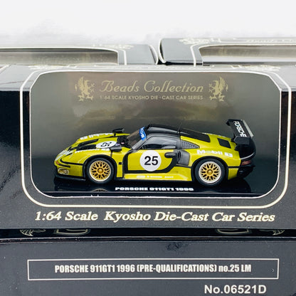 KYOSHO Beads Collection 1/64 Porsche 911 GT1 1996 Pre-Qualifications #25 LM 06521D