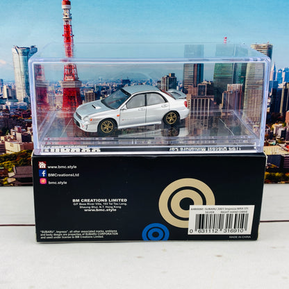 BM Creations JUNIOR 1/64 Subaru Impreza WRX STi 2001 SILVER RHD 64B0080