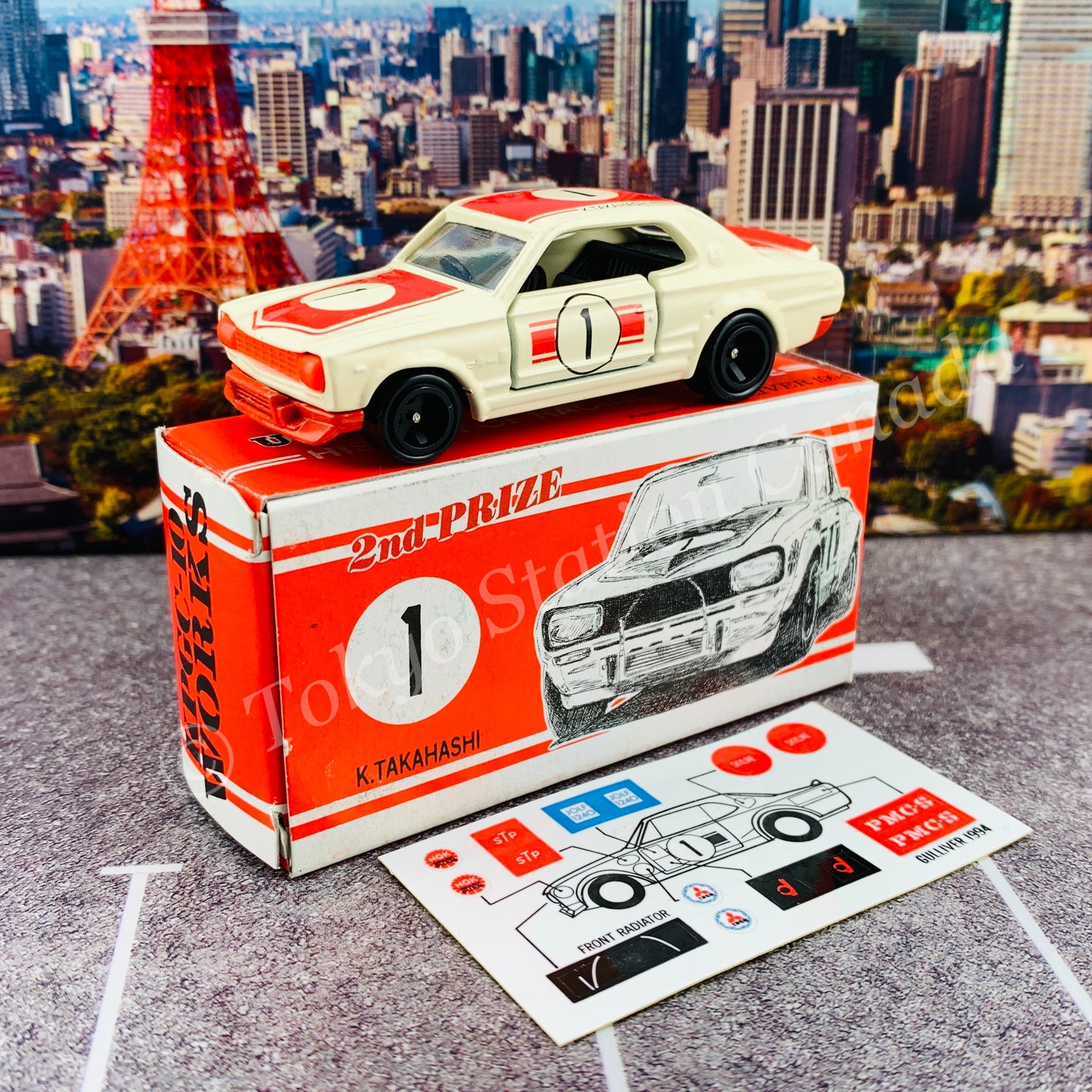 TOMICA x GULLIVER 1994 UCHICA MOTOR WORKS Skyline HT 2000 GT-R (KPGC10) #1 K. TAKAHASHI MADE IN JAPAN