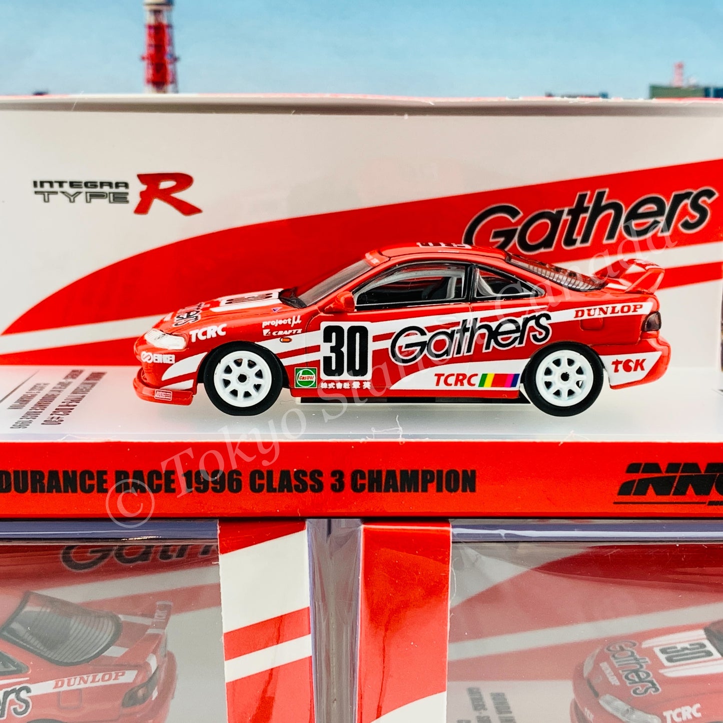 INNO64 1/64 HONDA INTEGRA TYPE-R DC2 #30 “GATHERS” Super N1 Endurance Race 1996 Class 3 Champion IN64-DC2-GAT