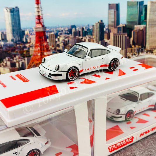 Tarmac Works 1/64 RWB 964 White with Red Stripe "2021 Tokyo Auto Salon Special" T64-037-WHT
