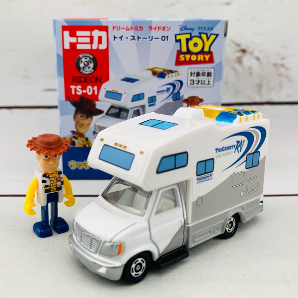 DREAM TOMICA Disney Toy Story Ride On TS-01 Woody & RV Camper